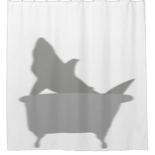 Rideaux De Douche Requin Dans Le Bain Funny Shadow Silhouette