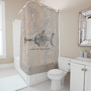 Rideaux De Douche Requin Guitare Poisson Fossile