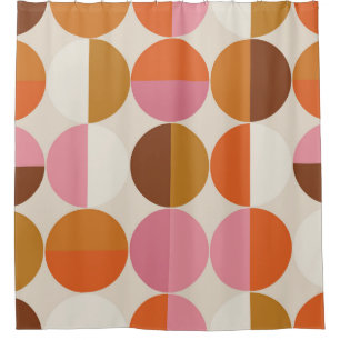 Rideaux De Douche Retro 60s - 70s style with a rainbow hippie sun in