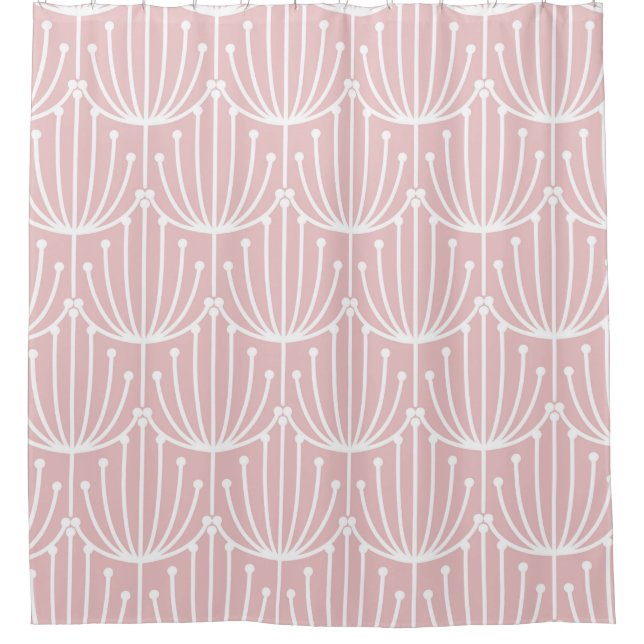 Rideaux De Douche Rétro, Floral, Chic, Motif, Rose (Devant)