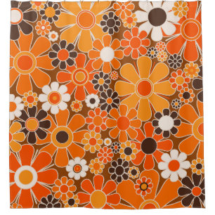 Rideaux De Douche Retro Garden Super Floral 60s les années 70 Motif