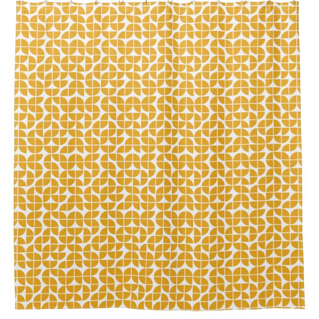 Rideaux De Douche Retro Mid Century moderne Jaune (Devant)
