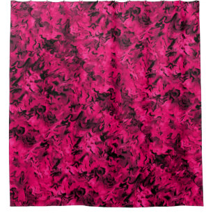 Rideaux De Douche Rétro rose abstrait génial de Posie de rose de
