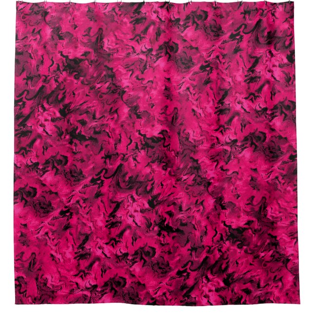 Rideaux De Douche Rétro rose abstrait génial de Posie de rose de (Devant)