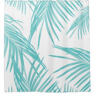 Rideaux De Douche Rêve des Feuilles turquoise doux #1 #tropical #déc