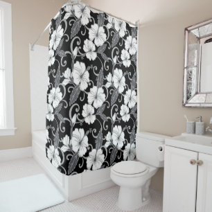 RIDEAUX DE DOUCHE RÊVE POLYNÉSIEN (NOIR)