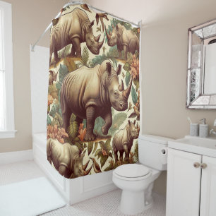 Rideaux De Douche Rhino vintage sans fil