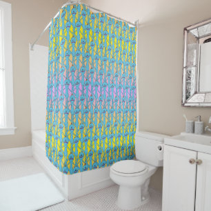 Rideaux De Douche RICK ET MORTY™ Rainbow M. Meeseeks Motif