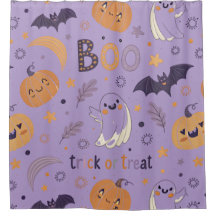 "Rideau de douche mignon d'Halloween – Fantômes, c
