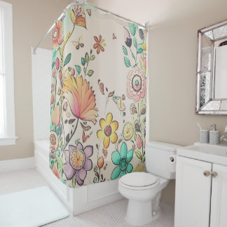 Rideaux de douche Rideau de fleurs