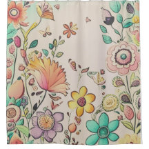 Rideaux de douche Rideau de fleurs