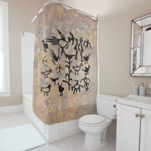 Rideaux De Douche Rio Grande Bird Petroglyphes