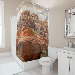 Rideaux De Douche roche rouge