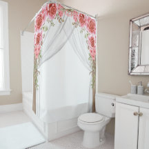 Romantic Rose Arch Floral Shower Curtain