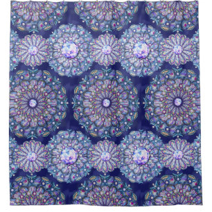 Rideaux De Douche Rosace bleue