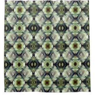 Rideaux De Douche Rose blanche Floral Motif Abstrait