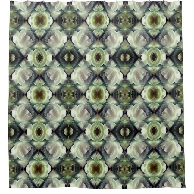 Rideaux De Douche Rose blanche Floral Motif Abstrait (Devant)