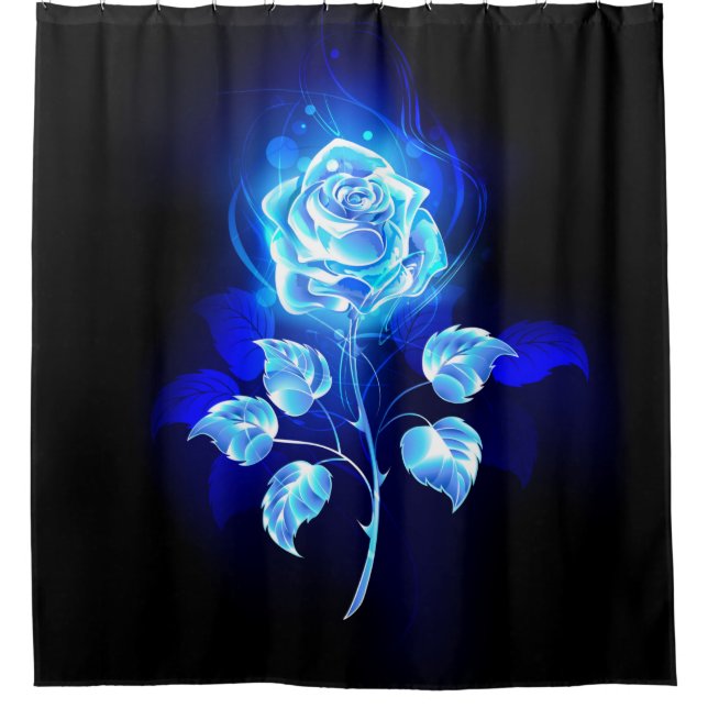 Rideaux De Douche Rose bleu brûlant (Devant)