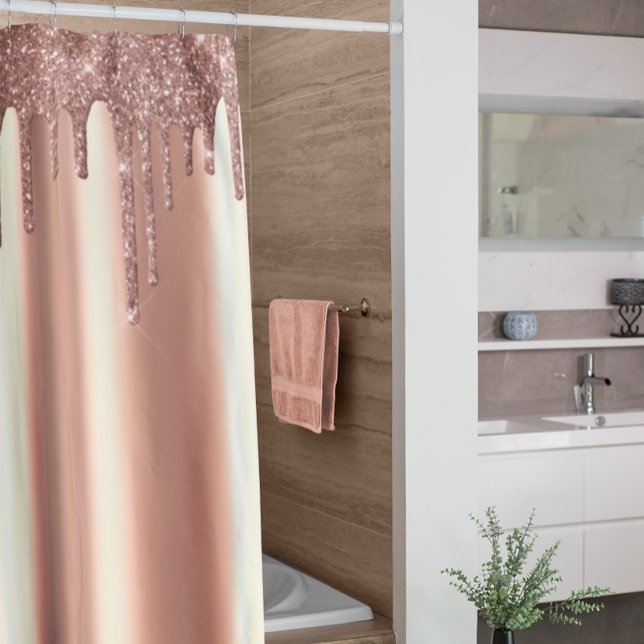 Rideaux De Douche Rose Gold Faux Parties scintillant Drivers Foil Mé (Créateur téléchargé)