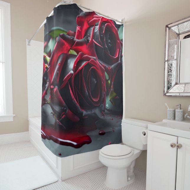 Rideaux De Douche Rose gothique (En situation)