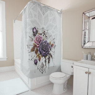 Rideaux De Douche Rose gothique fête éffrayante d'Halloween
