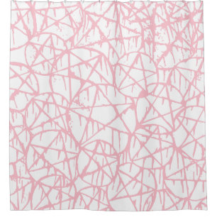 Rideaux De Douche rose pastel pentagramme grunge punk