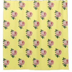 Rideaux De Douche Rose rose vintage Jaune soleil