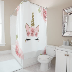 Rideaux De Douche Rose Roses Or Parties scintillant Unicorn Trendy C