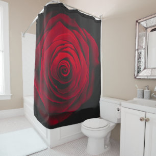 Rideaux De Douche Rose rouge sur effet vintage arrière - plan noir