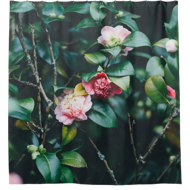 RIDEAUX DE DOUCHE ROSES DANS LE JARDIN (Devant)