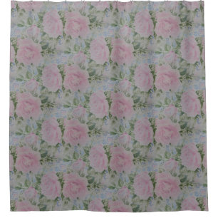 Rideaux De Douche Roses floraux roses Vintages