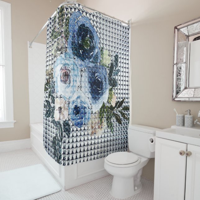 Rideaux De Douche Roses gazés (En situation)