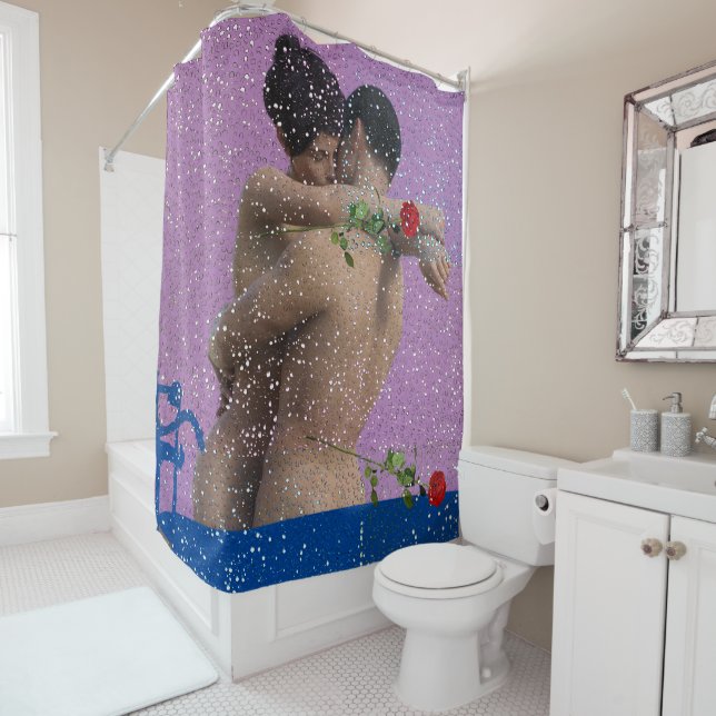 Rideaux De Douche Roses pour Her-Dorm - Idée cadeau Mariage (En situation)