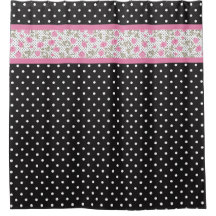Roses Roses Roses Et Pois Noirs Et Blancs