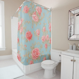 Rideaux De Douche Roses roses roses Motif Floral