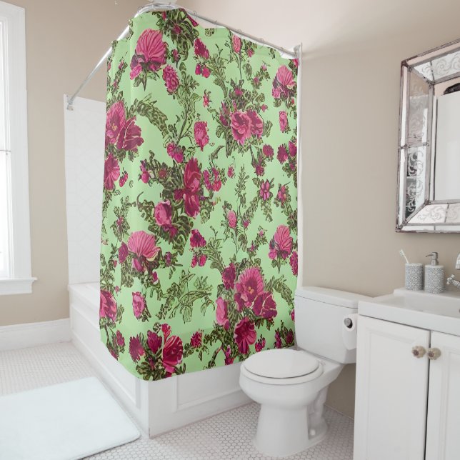 Rideaux De Douche Roses roses victoriennes (En situation)