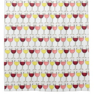 Rideaux De Douche Rouge Blanc Rosé Vin Verres Vin Cocktails