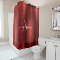 Rouge Bourgogne brossé Monogramme Girly Script