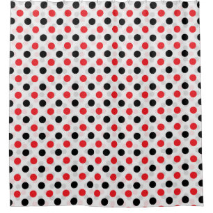 Rideaux De Douche Rouge noir Pois Textile Motif Design