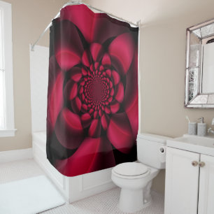 Rideaux De Douche Rouge Rubis à pétale noir