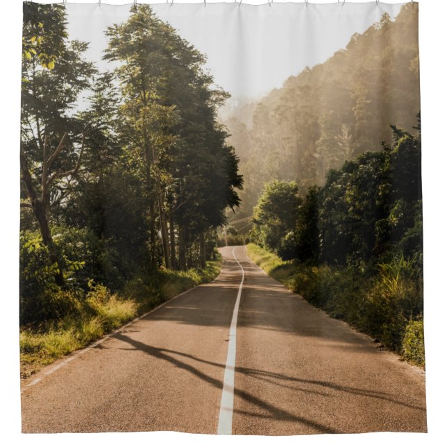 Rideaux De Douche Route en béton gris le matin (Devant)