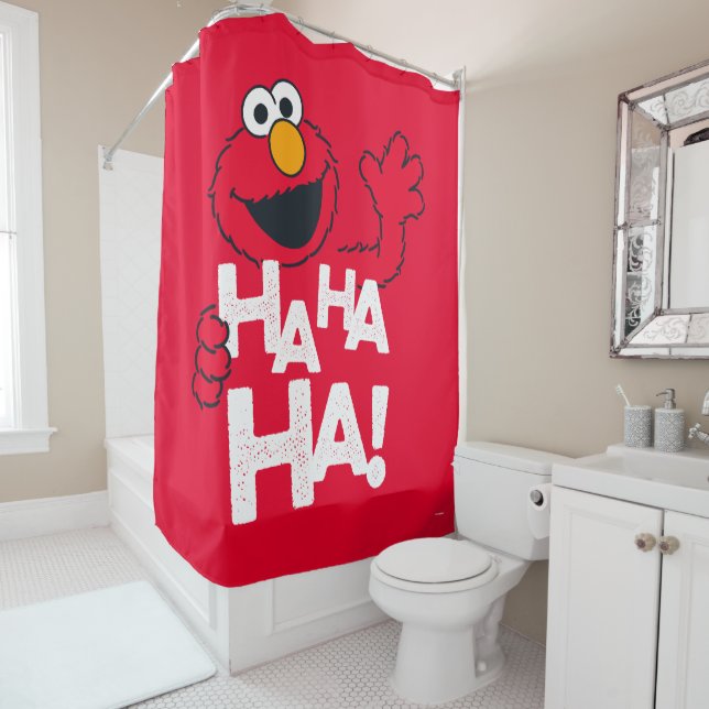 Rideaux De Douche Rue Sésame | Elmo - Ha Ha Ha Ha ! (En situation)