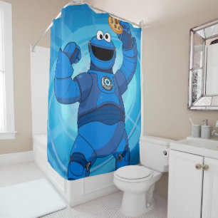 Rideaux De Douche Rue Sésame   Méca Builders Cookie Monster