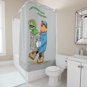 Rideaux De Douche Rue Sésame   Oscar & Bruno l'éboueur