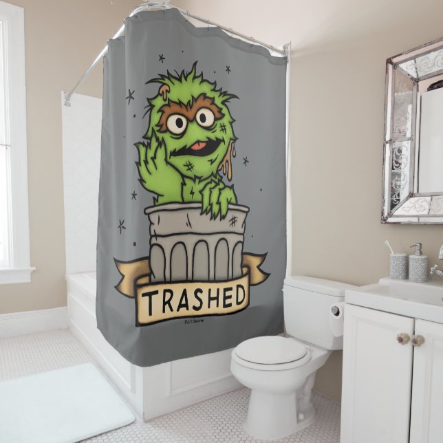 Rideaux De Douche Rue Sésame | Oscar the Grouch Trashed (En situation)