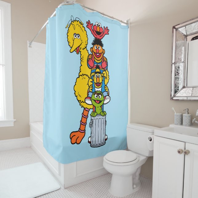 Rideaux De Douche Rue Sésame | Pose Pals Street Sesame (En situation)