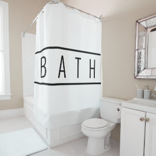 Rideaux De Douche Russe Farmhouse Chic White Black