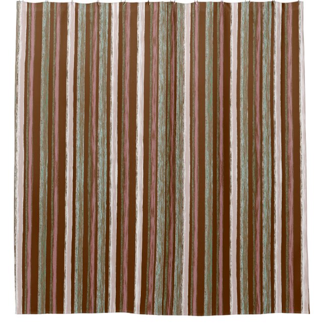 Rideaux De Douche Russe Stripes forestières d'automne Art par Heva W (Devant)