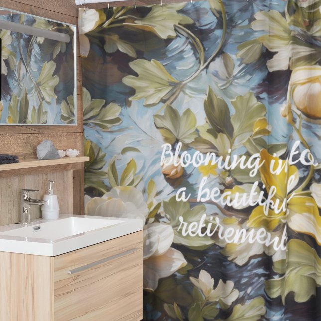 Rideaux De Douche Rustic Blooms des cadeaux de retraite personnalisé (Rustic Blooms Custom Retirement Gifts for Her)