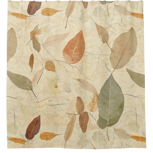 Rideaux De Douche Rustic Nature-Inspired Leaf - Botanical Art (3) (Devant)